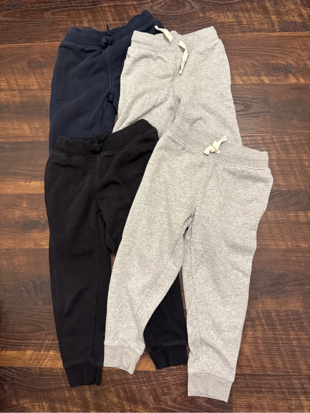 Kids Cozy Drawstring Jogger Pants - Black, Navy & Gray- Size 5/6